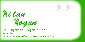 milan mogan business card