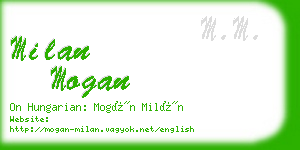 milan mogan business card